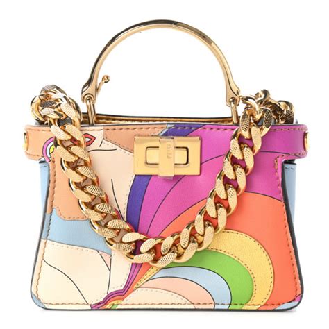 fendi turnlock|Fendi Nappa Rainbow Inlay Nano Peekaboo Maxi Handle .